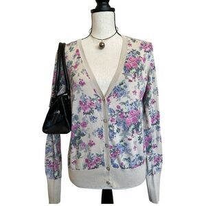 H&M L.O.G.G. Floral Button Front Cardigan – Cottagecore Grandpa Chic — Size XL